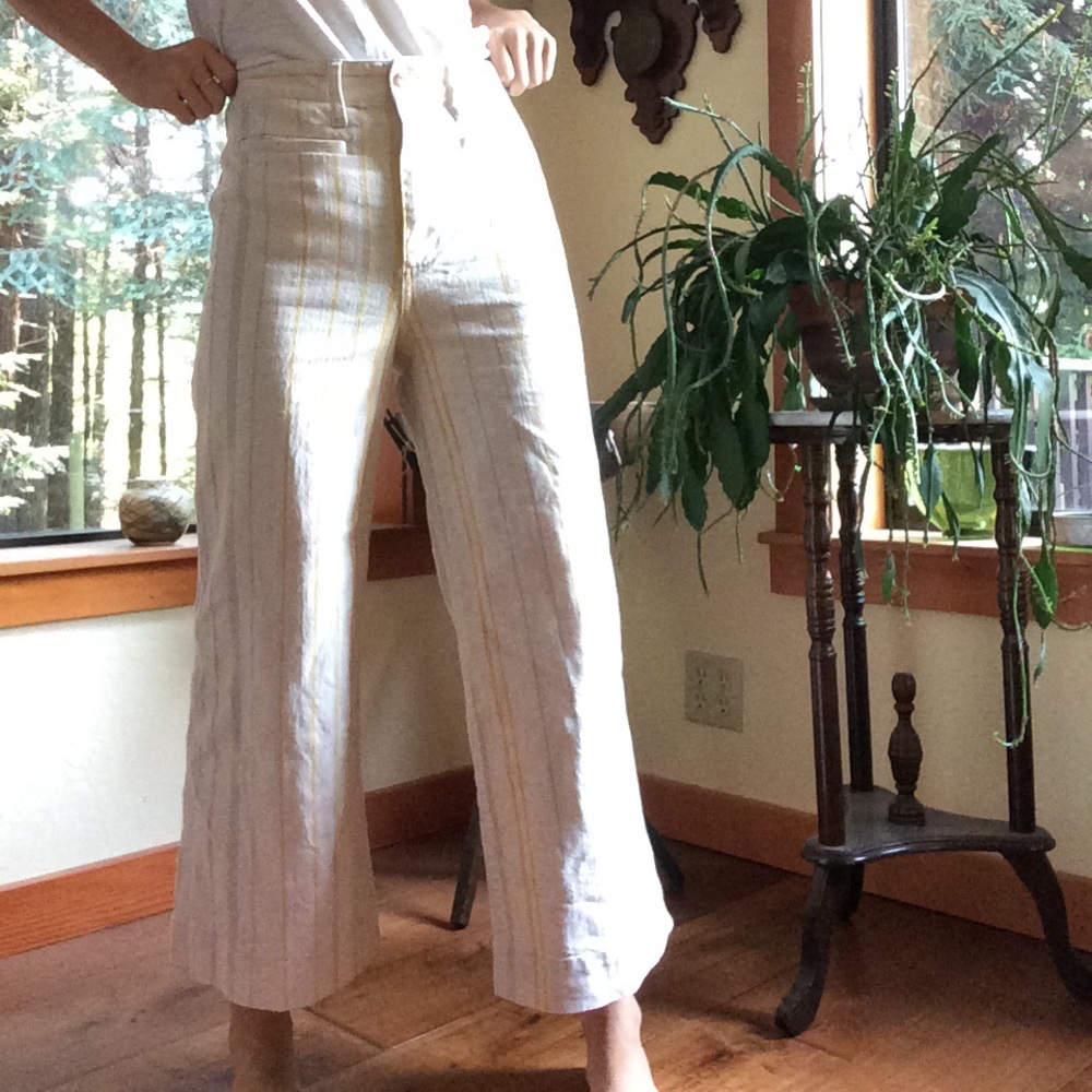 Madewell Wide Leg Striped Jeans